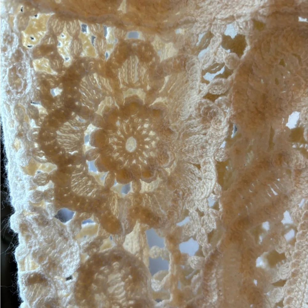 Y2K Fairy Floral Long Crochet Cardigan Vest | Small - Picture 7 of 8